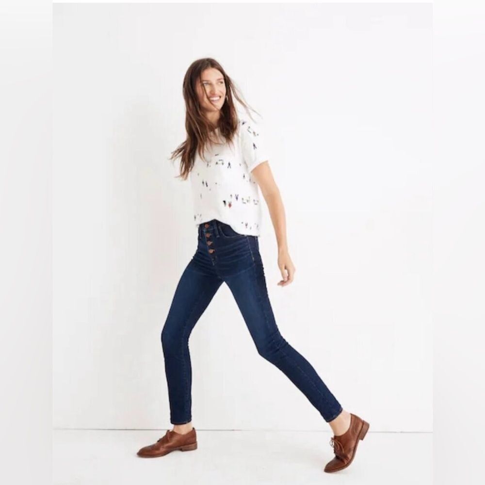 Madewell Women’s Size 27 Tall 9" High-Rise Skinny Button Fly Blue Jeans